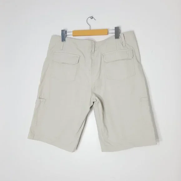 NASS Men NEW Tan 100% Cotton Casual Flat Front Cargo Shorts Pockets Zip 16 NWT - Picture 8 of 13